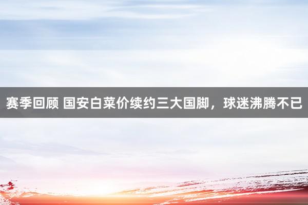 赛季回顾 国安白菜价续约三大国脚，球迷沸腾不已