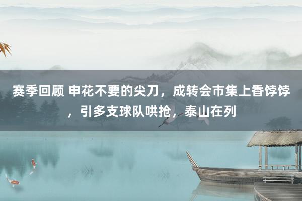 赛季回顾 申花不要的尖刀，成转会市集上香饽饽，引多支球队哄抢，泰山在列